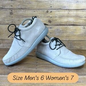 Worldboots Sz 6 Mens Moccasin‎ Sneakers 100% Leather Suede Light Blue
